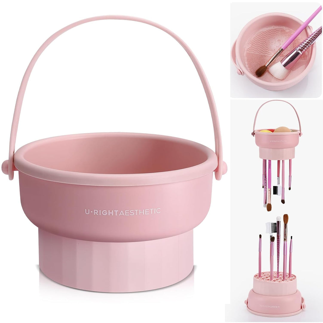 GlowNest | 3 in 1 Silicone Makeup Brush Cleaner Bowl
