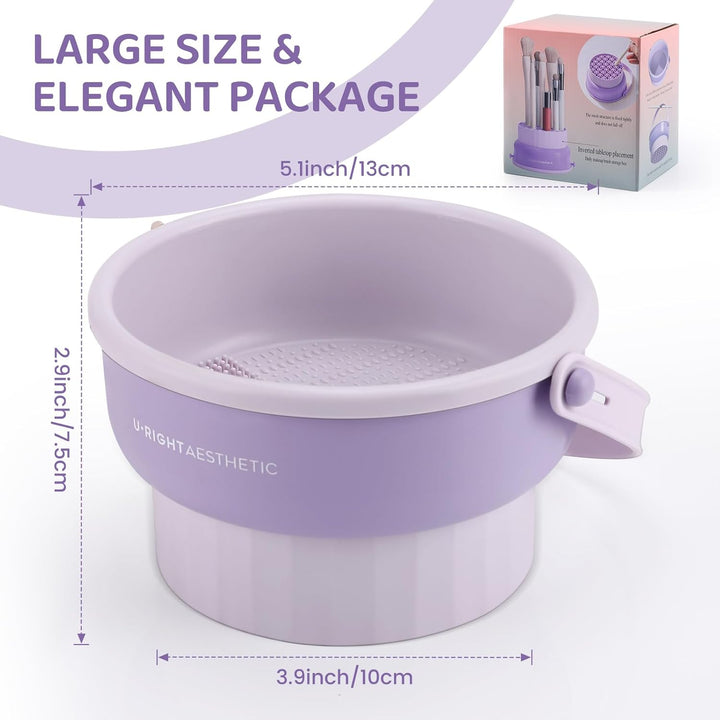GlowNest | 3 in 1 Silicone Makeup Brush Cleaner Bowl
