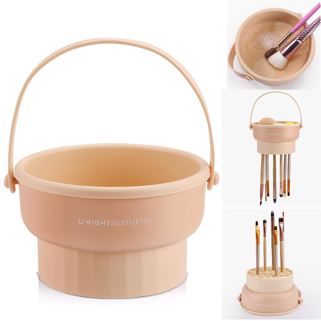 GlowNest | 3 in 1 Silicone Makeup Brush Cleaner Bowl