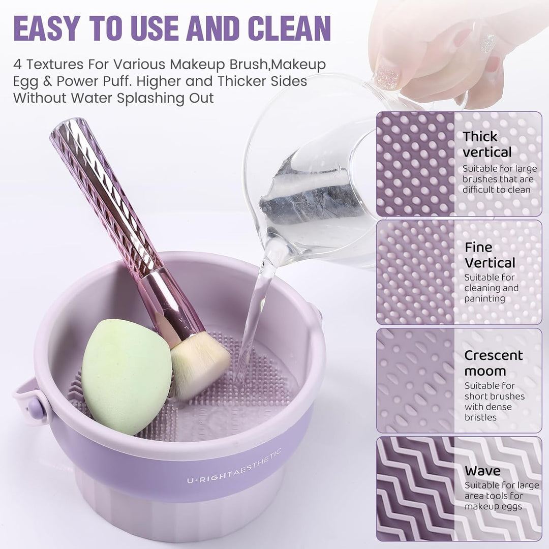 GlowNest | 3 in 1 Silicone Makeup Brush Cleaner Bowl