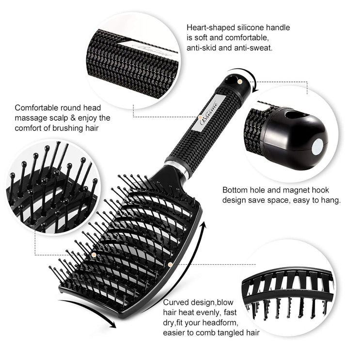 Ventura | Professional curved, ventilated hairbrush for faster blow-drying
