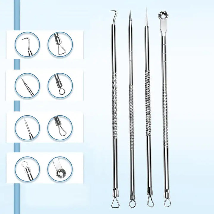 Fenna | 7-piece stainless steel hair removal kit for blackheads