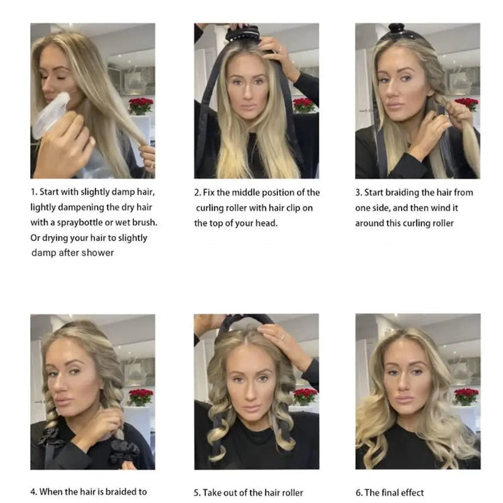 CurlEase | Achieve Effortless, Heatless Curls for Silky, Damage-Free Hair!